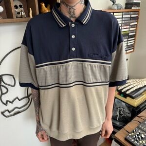 Vintage 90s Puritan Colorblock Striped S/S Polo ~ Size Large